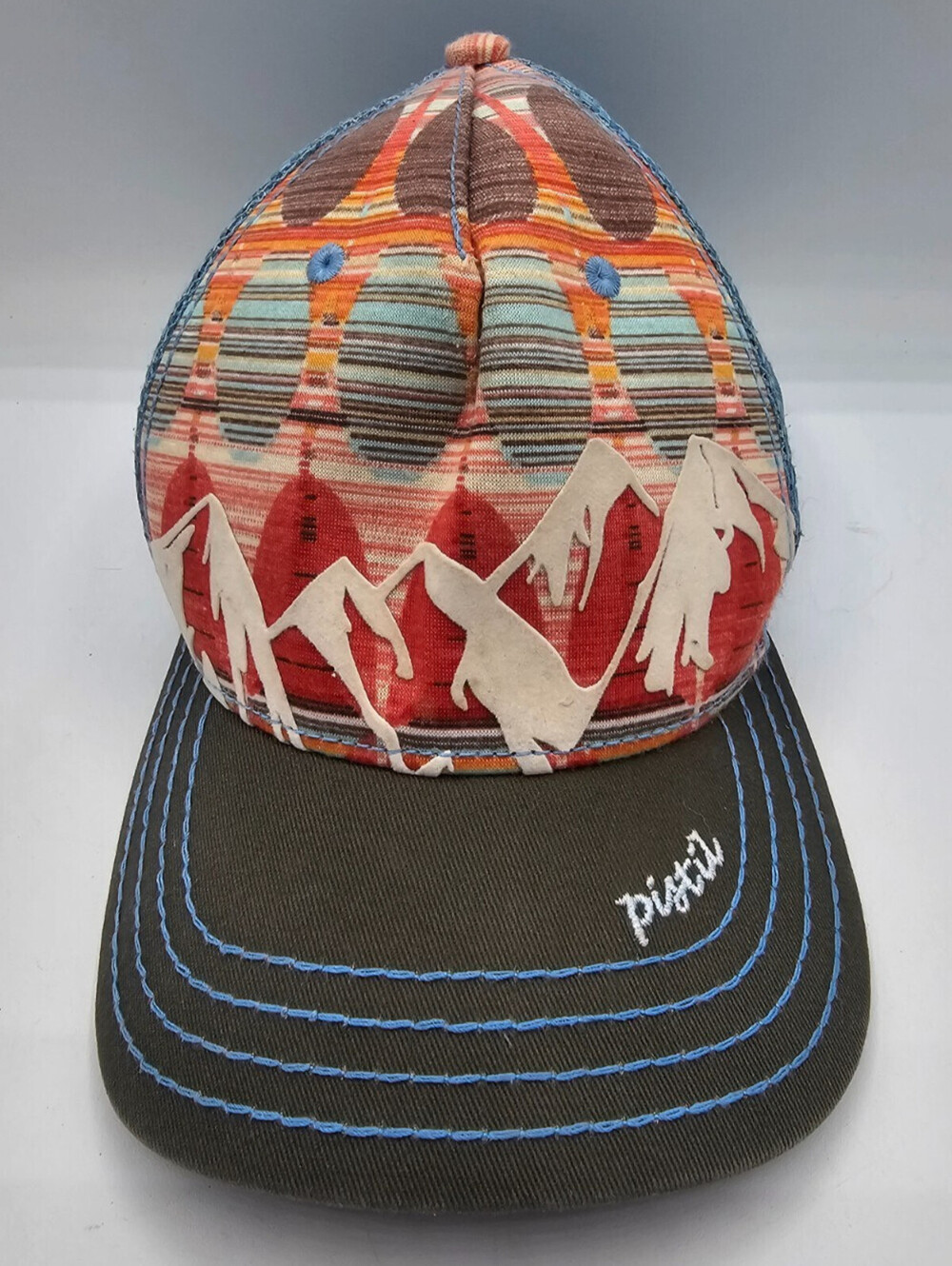 Pistil McKinley Trucker Hat Mountain Scene Hat Cap Snap Back
